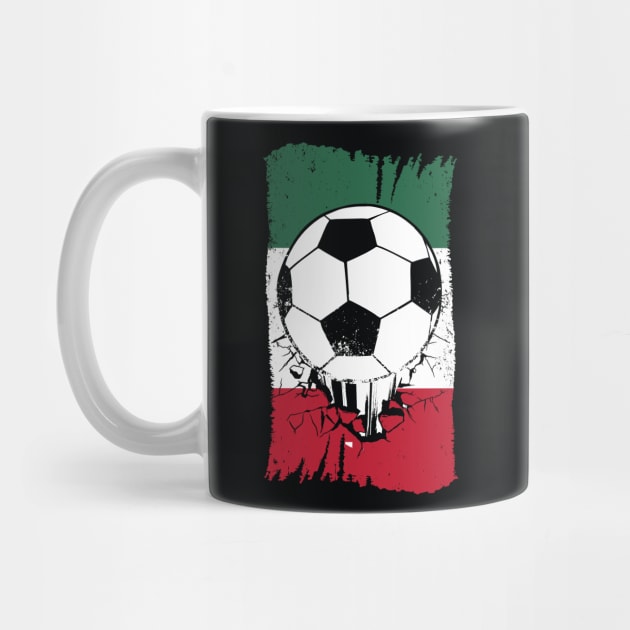 Vintage Mexican Flag with Football // Retro Mexico Soccer by SLAG_Creative